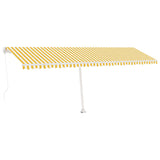 Manual Retractable Awning with LED 600x300 cm Yellow and White