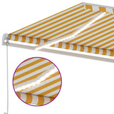 Manual Retractable Awning with LED 600x300 cm Yellow and White