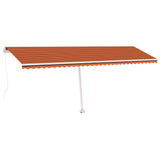 Manual Retractable Awning with LED 600x300 cm Orange and Brown