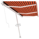 Manual Retractable Awning with LED 600x300 cm Orange and Brown