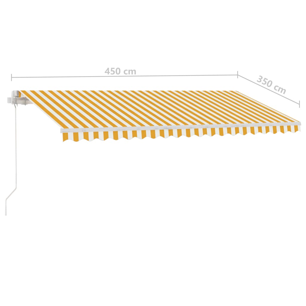 Freestanding Manual Retractable Awning 450x350 cm Yellow/White