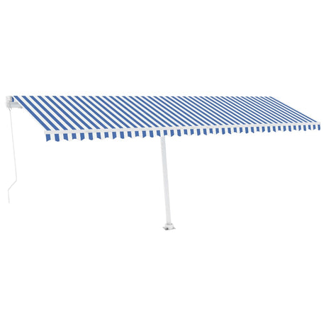 Freestanding Manual Retractable Awning 600x350 cm Blue/White