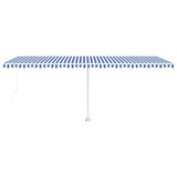Freestanding Manual Retractable Awning 600x350 cm Blue/White