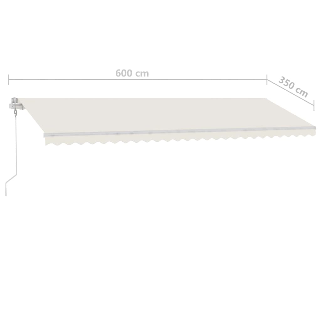 Freestanding Manual Retractable Awning 600x350 cm Cream