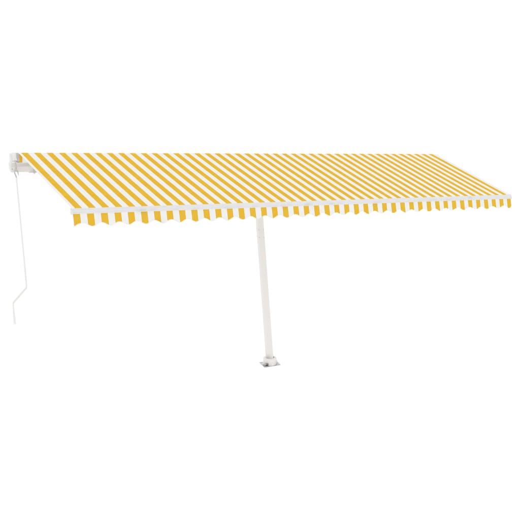 Freestanding Manual Retractable Awning 600x350 cm Yellow/White