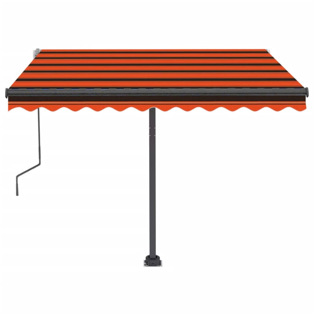 Freestanding Manual Retractable Awning 300x250 cm Orange/Brown