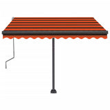 Freestanding Manual Retractable Awning 300x250 cm Orange/Brown
