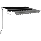 Manual Retractable Awning with LED 300x250 cm Anthracite