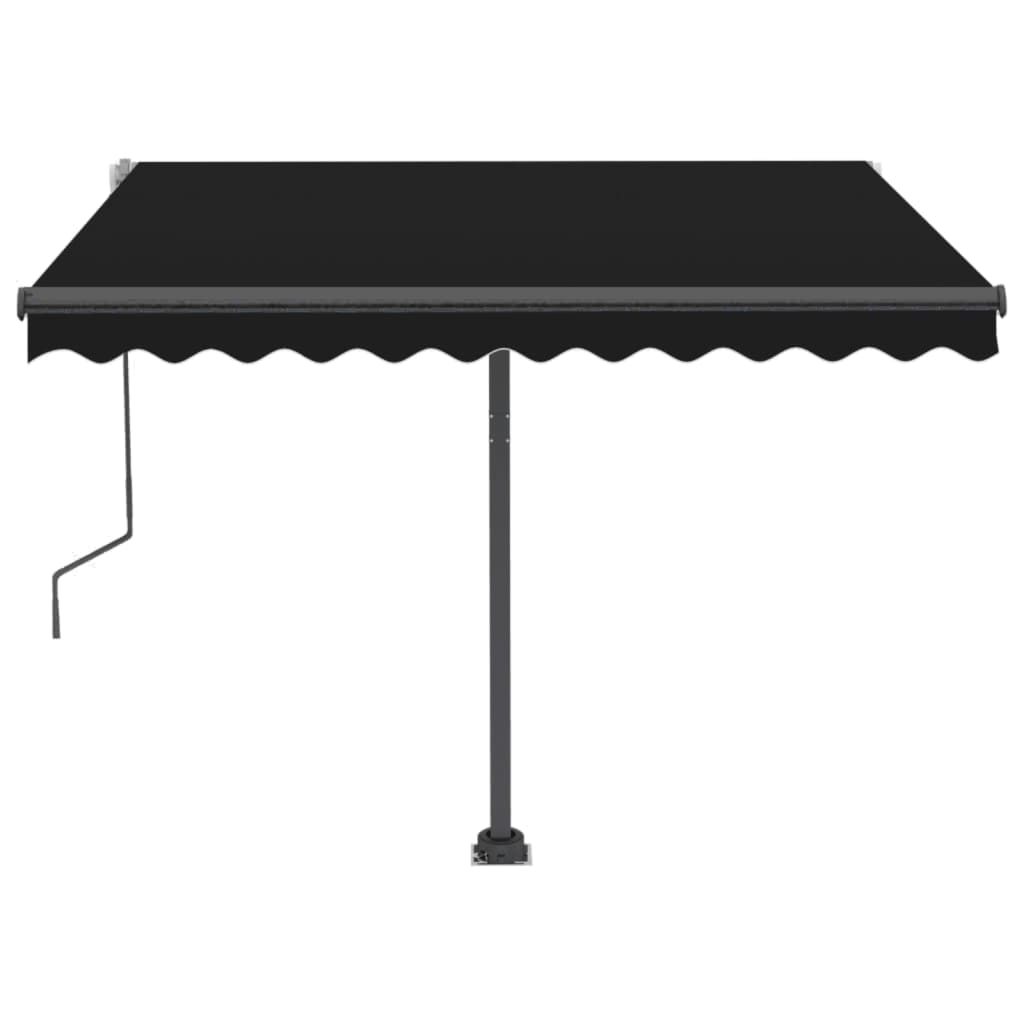 Manual Retractable Awning with LED 300x250 cm Anthracite