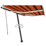 Manual Retractable Awning with LED 300x250 cm Orange and Brown