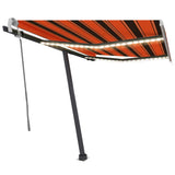 Manual Retractable Awning with LED 300x250 cm Orange and Brown