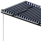 Freestanding Manual Retractable Awning 350x250 cm Blue/White