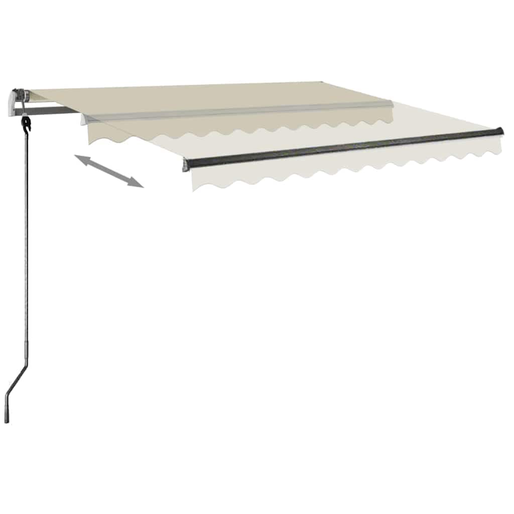 Freestanding Manual Retractable Awning 350x250 cm Cream