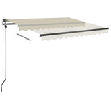 Freestanding Manual Retractable Awning 350x250 cm Cream