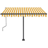 Freestanding Manual Retractable Awning 350x250 cm Yellow/White