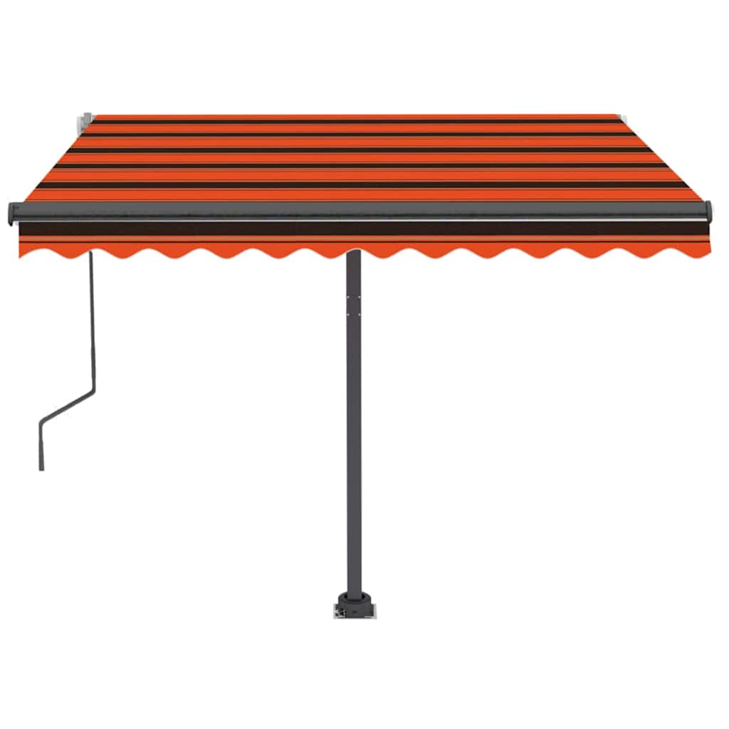 Freestanding Manual Retractable Awning 350x250 cm Orange/Brown