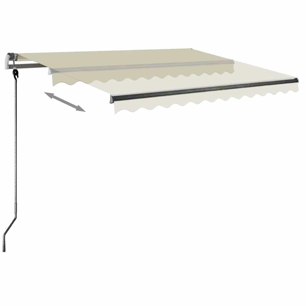 Manual Retractable Awning with LED 350x250 cm Cream