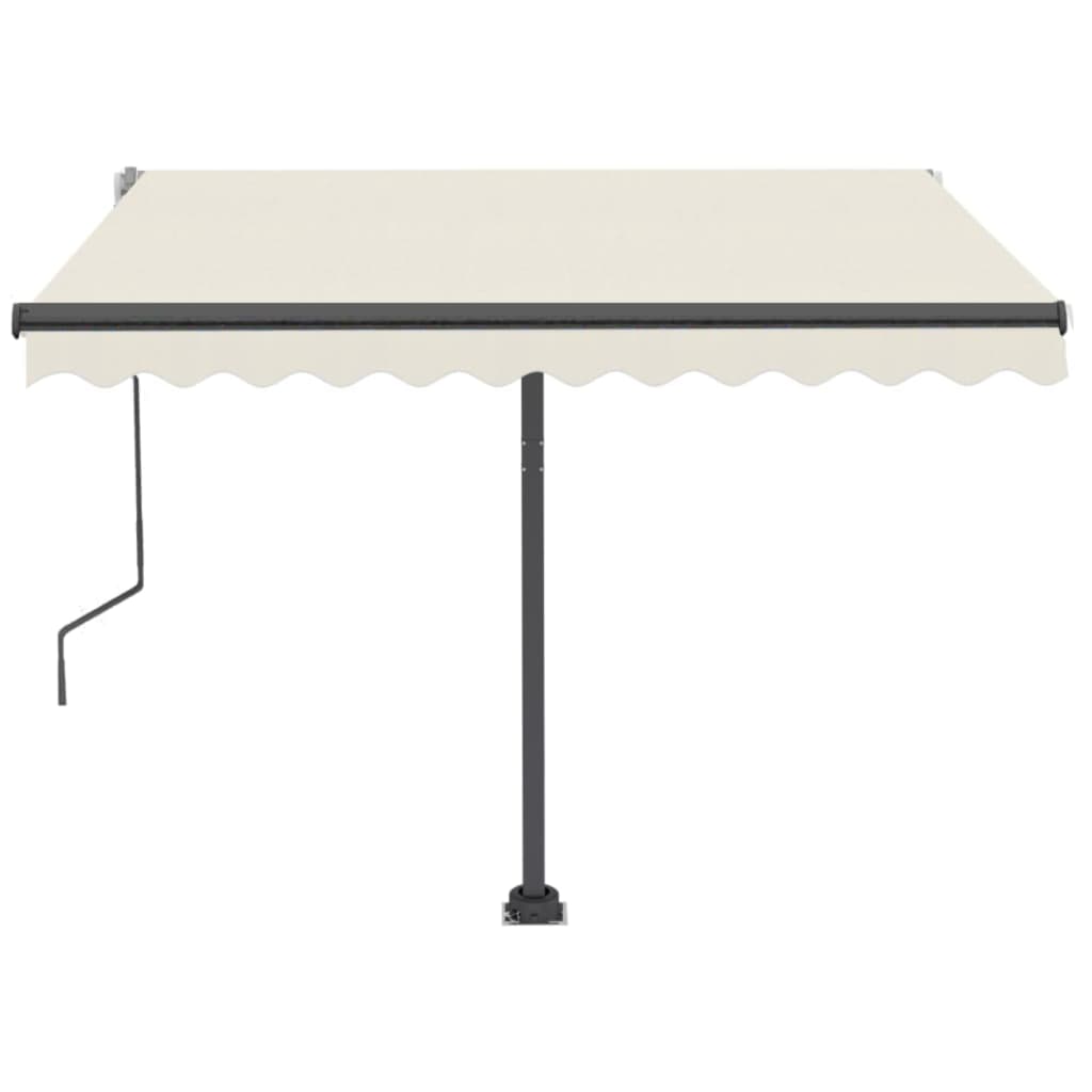 Manual Retractable Awning with LED 350x250 cm Cream