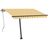 Manual Retractable Awning with LED 350x250 cm Yellow and White