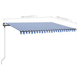 Freestanding Manual Retractable Awning 400x300 cm Blue/White