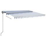 Freestanding Manual Retractable Awning 400x300 cm Blue/White