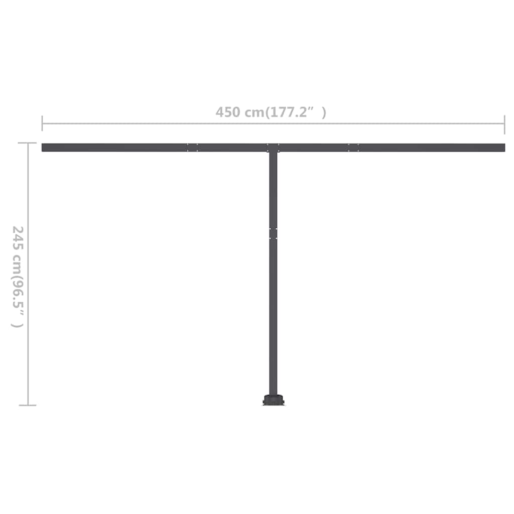 Freestanding Manual Retractable Awning 400x300 cm Cream