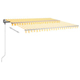 Freestanding Manual Retractable Awning 400x300 cm Yellow/White