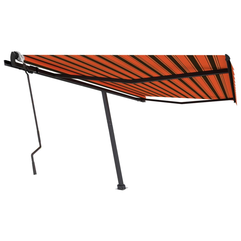 Freestanding Manual Retractable Awning 400x300 cm Orange/Brown