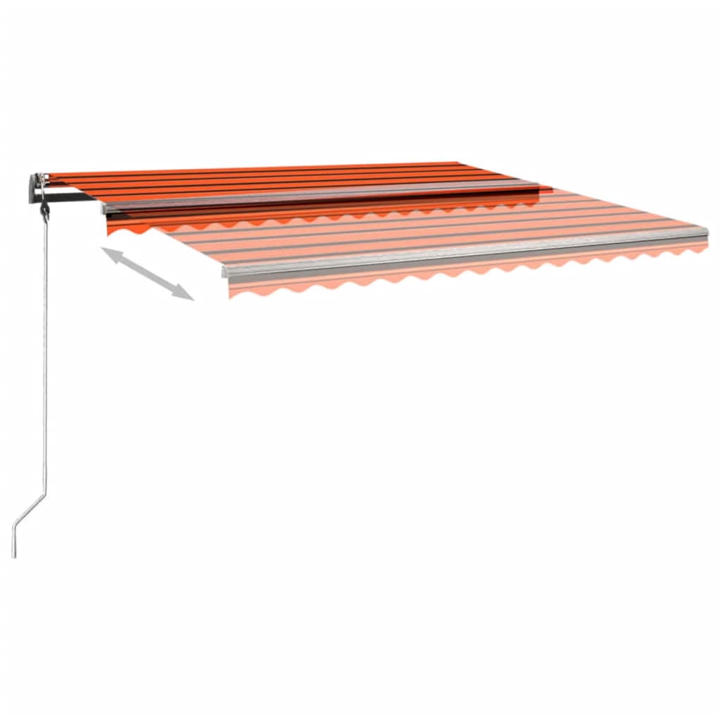 Freestanding Manual Retractable Awning 400x300 cm Orange/Brown