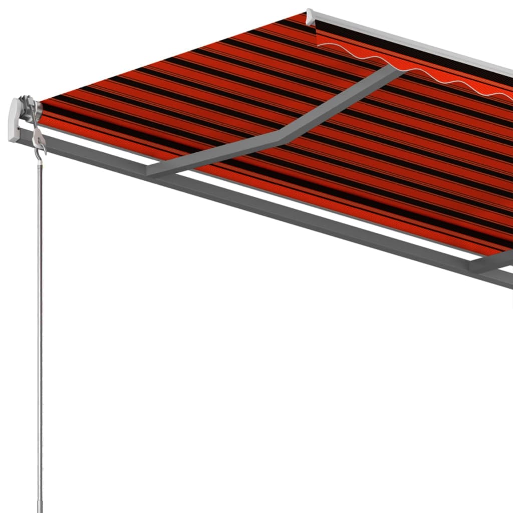 Freestanding Manual Retractable Awning 400x300 cm Orange/Brown