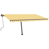 Manual Retractable Awning with LED 400x300 cm Yellow and White