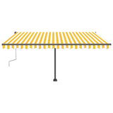 Manual Retractable Awning with LED 400x300 cm Yellow and White