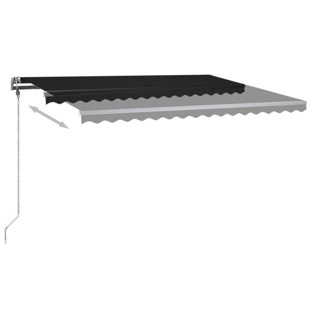 Manual Retractable Awning with LED 400x300 cm Anthracite