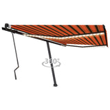 Manual Retractable Awning with LED 400x300 cm Orange and Brown