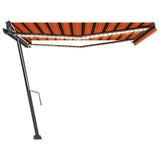 Manual Retractable Awning with LED 400x300 cm Orange and Brown