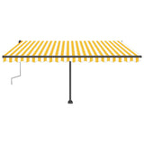 Manual Retractable Awning with LED 450x300 cm Yellow and White