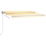 Manual Retractable Awning with LED 450x300 cm Yellow and White