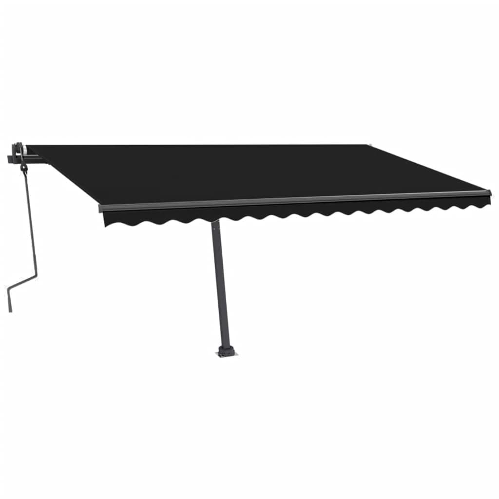 Manual Retractable Awning with LED 450x300 cm Anthracite