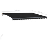 Manual Retractable Awning with LED 450x300 cm Anthracite