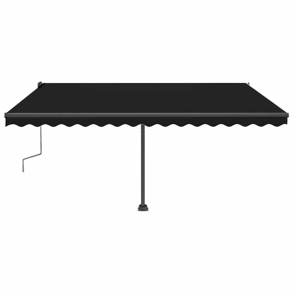 Manual Retractable Awning with LED 450x300 cm Anthracite