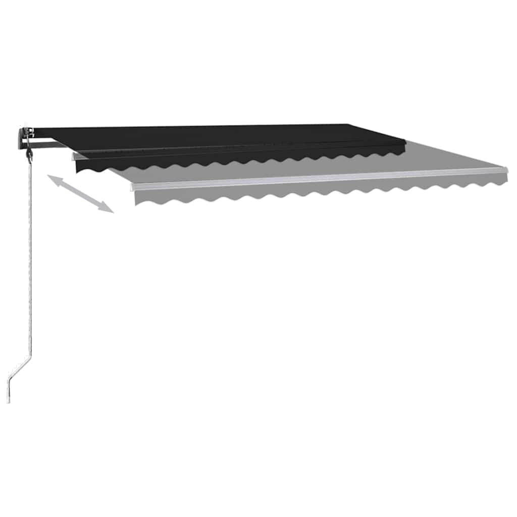 Manual Retractable Awning with LED 450x300 cm Anthracite