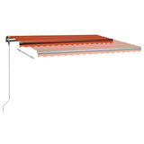 Manual Retractable Awning with LED 450x300 cm Orange and Brown