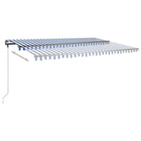 Freestanding Manual Retractable Awning 500x300 cm Blue/White