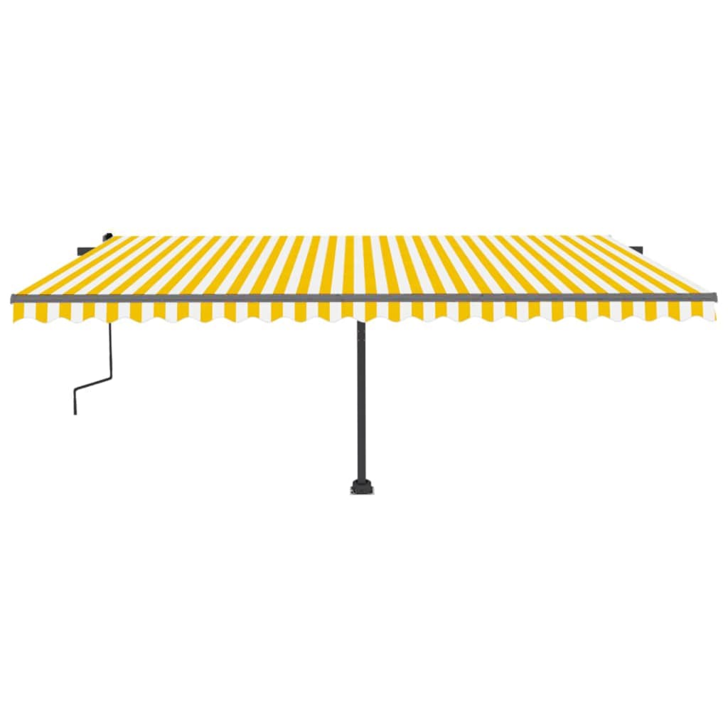 Freestanding Manual Retractable Awning 500x300 cm Yellow/White