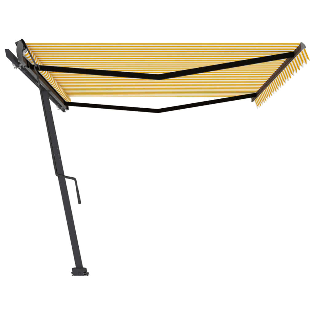 Freestanding Manual Retractable Awning 500x300 cm Yellow/White