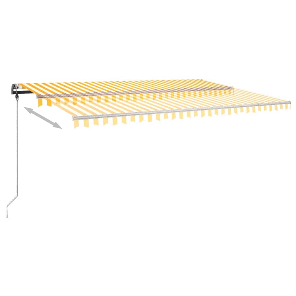 Freestanding Manual Retractable Awning 500x300 cm Yellow/White