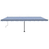 Freestanding Manual Retractable Awning 600x300 cm Blue/White