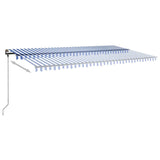 Freestanding Manual Retractable Awning 600x300 cm Blue/White