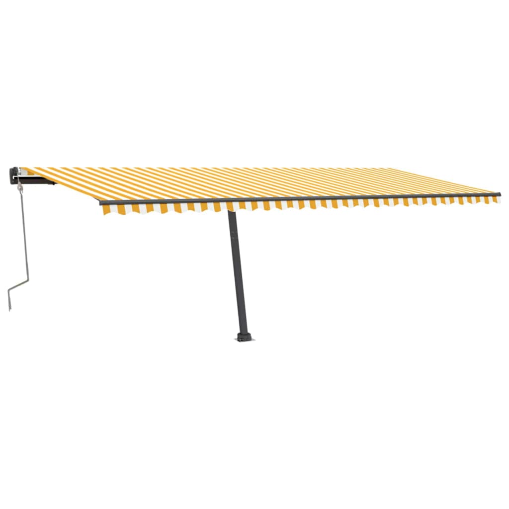 Freestanding Manual Retractable Awning 600x300 cm Yellow/White