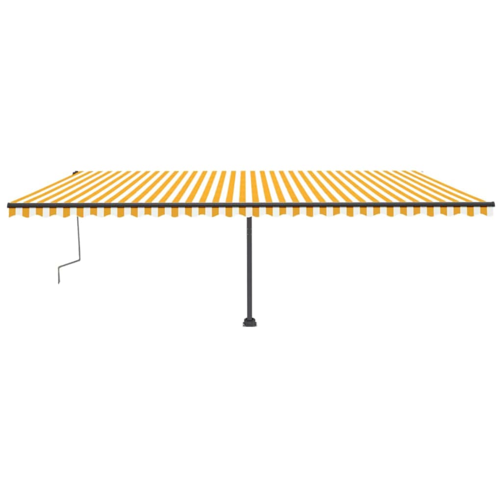 Freestanding Manual Retractable Awning 600x300 cm Yellow/White